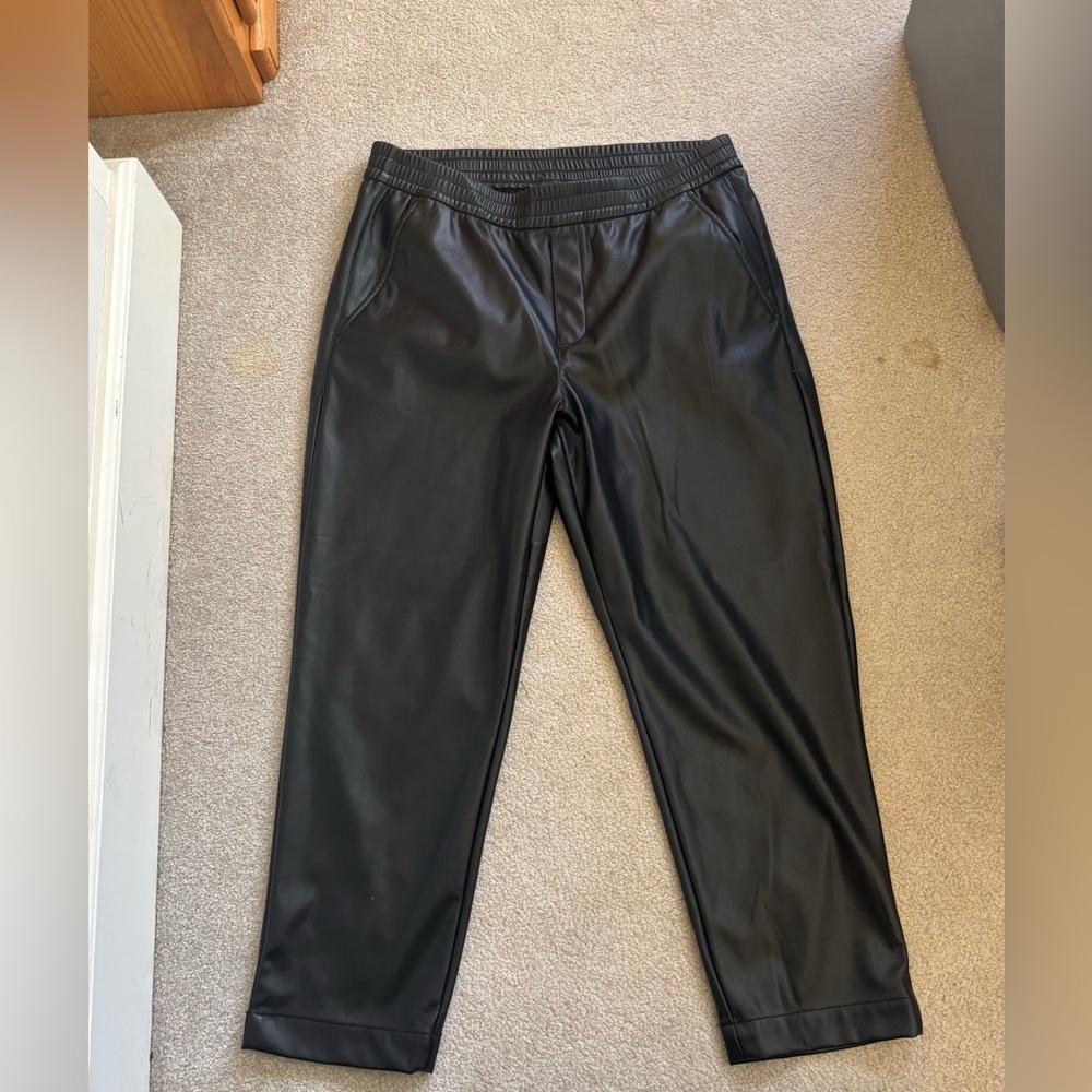 GAP Black Faux Leather Pants